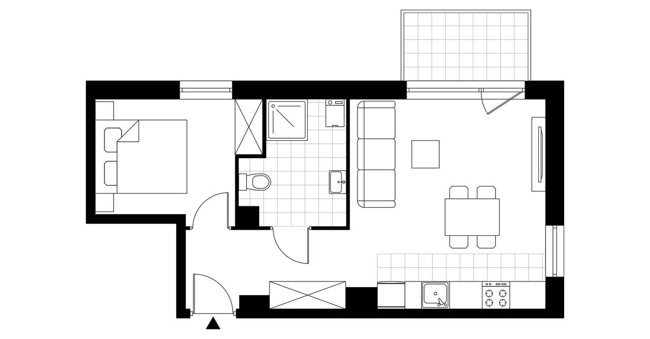 2-pokojowe mieszkanie 39m2 + balkon - Pełny obrazek: 4/8