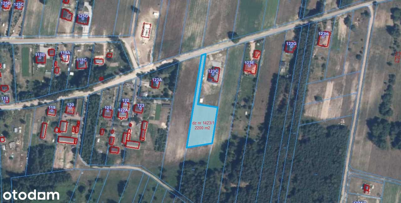 Na sprzedaż działka budowlana pow. 2200 m2  Pałecznica gm. Niedźwiada