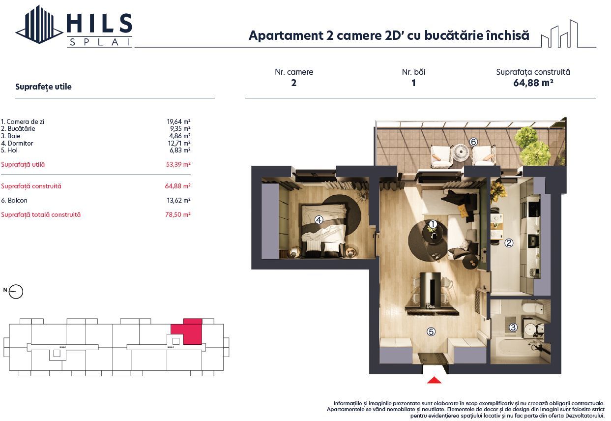 HILS Splai | Apartament 2 camere 2D” | Rate dezvoltator | Proiect nou
