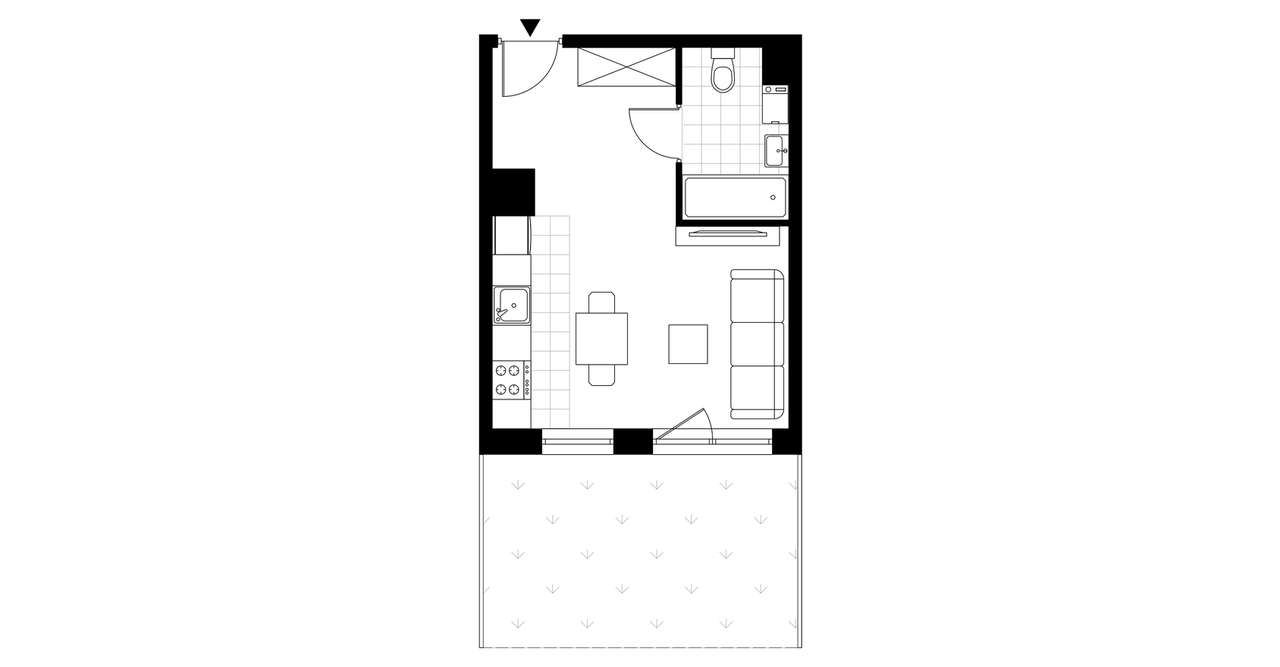 1-pokojowe mieszkanie 25m2 + ogródek Bezpośrednio - Pełny obrazek: 2/8