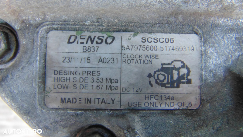 Compresor clima Fiat 1.3 tipo Panda Doblo punto evo fiat 500 500l 500c 500x alfa romeo mito lancia ypsilon grande punto idea ford ka palio 1.4 benzina 1.3 diesel - 2