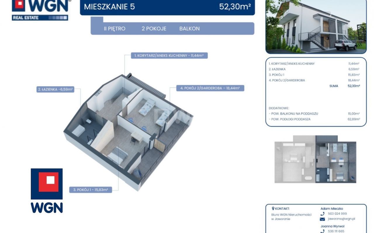 Mieszkanie, 52,08 m², Jaworzno