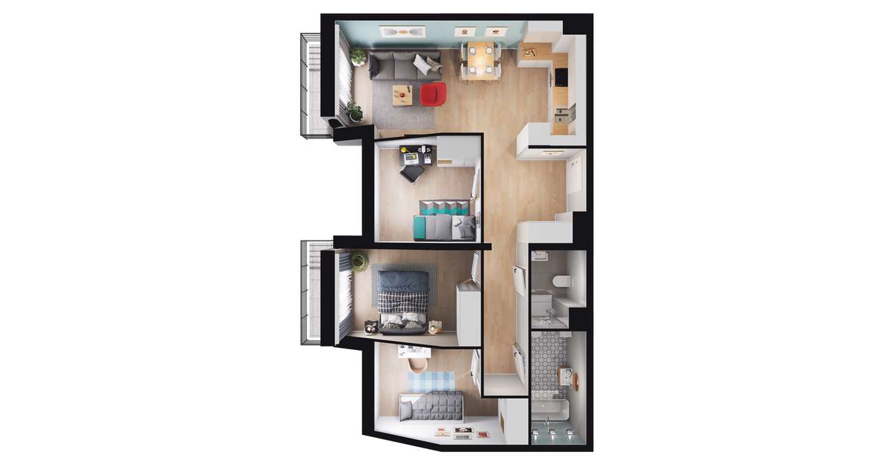 Pod Jeleniami | mieszkanie 4-pok. | A1.4/5 - Pełny obrazek: 3/9