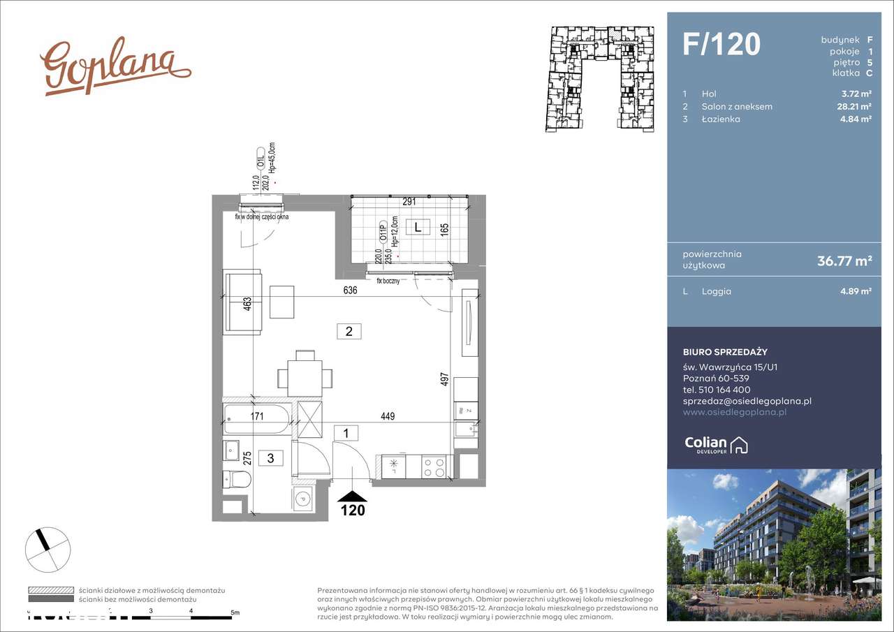 Osiedle Goplana | mieszkanie 1-pok. | F120 - Pełny obrazek: 1/6