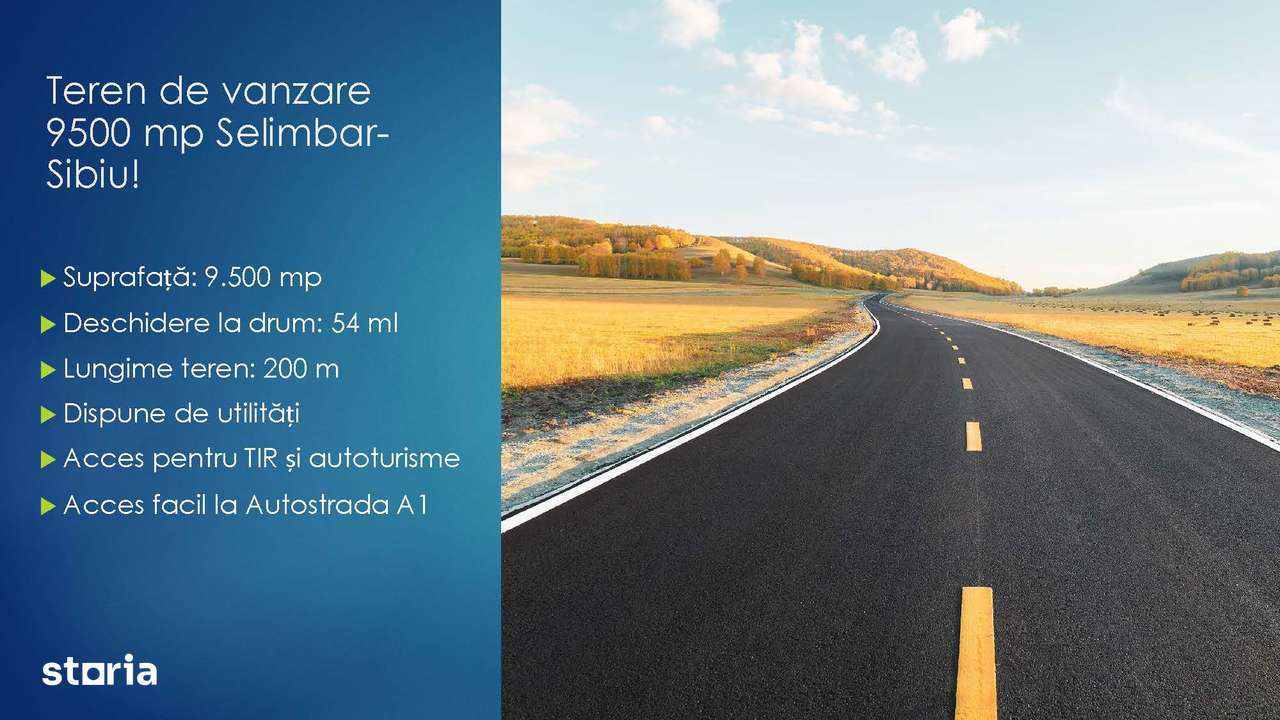 OCAZIE Teren de vanzare 9500 mp -Zona -Mercedes -DN 1-Selimbar Sibiu!-1