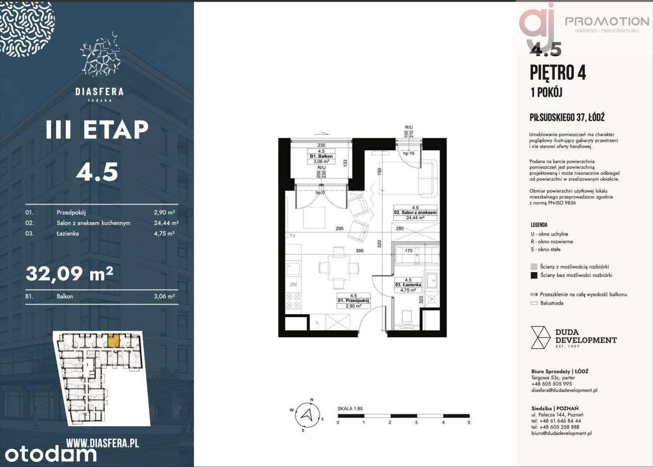 Kawalerka przy al. Piłsudskiego-7