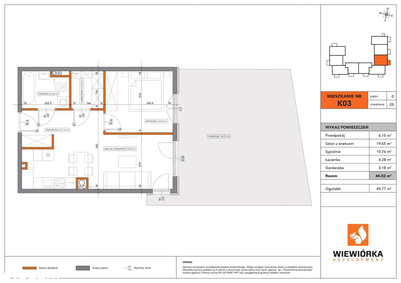 Nowa Sportowa | mieszkanie 2-pok. | K03 ogródek - Pełny obrazek: 2/6