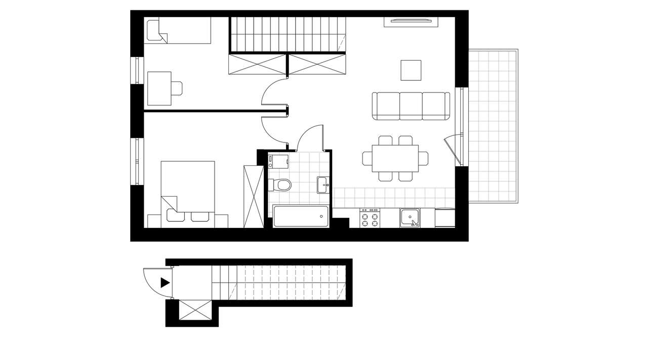 3-pokojowe mieszkanie 58m2 + balkon - Pełny obrazek: 3/8