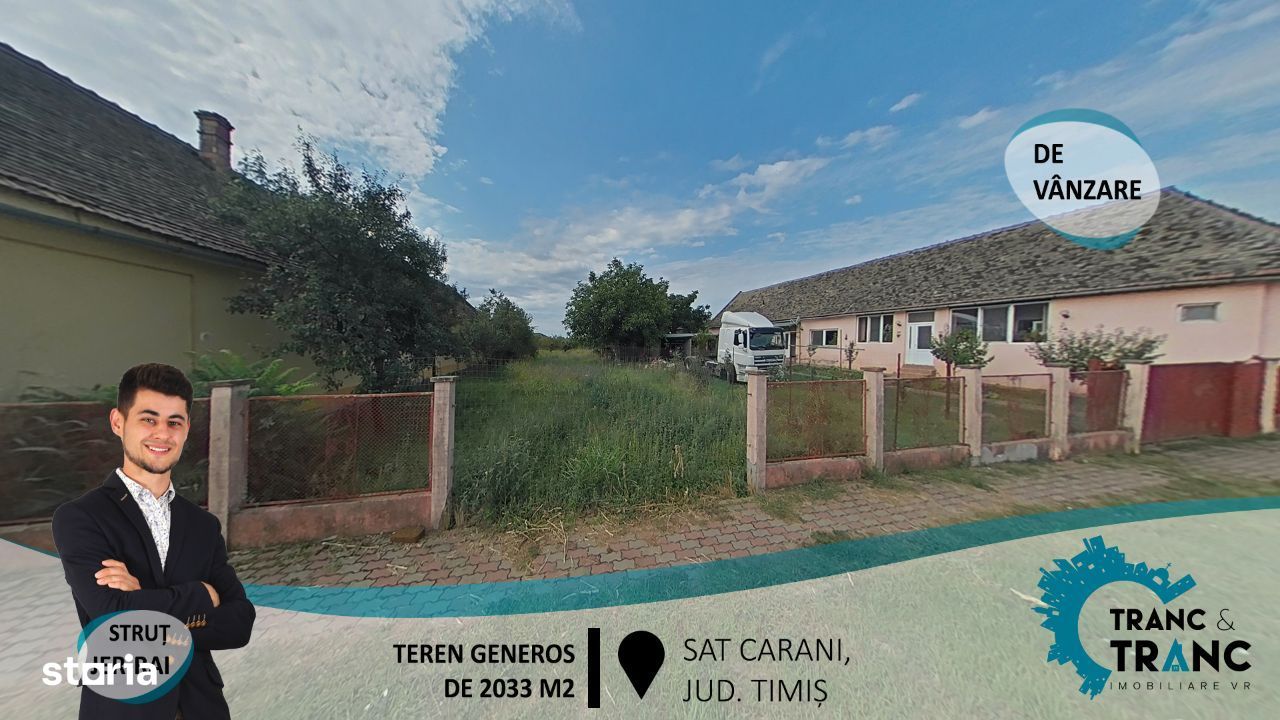 COMISION 0% Teren generos de 2033 M2 în Carani (ID 27437)