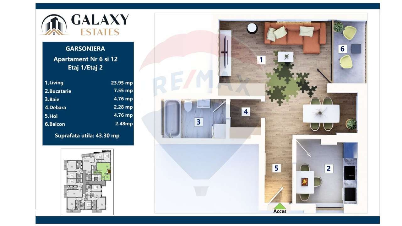 COMISION 0% Garsonieră/ Tractorul / Galaxy Estates - Imagine principală: 2/20