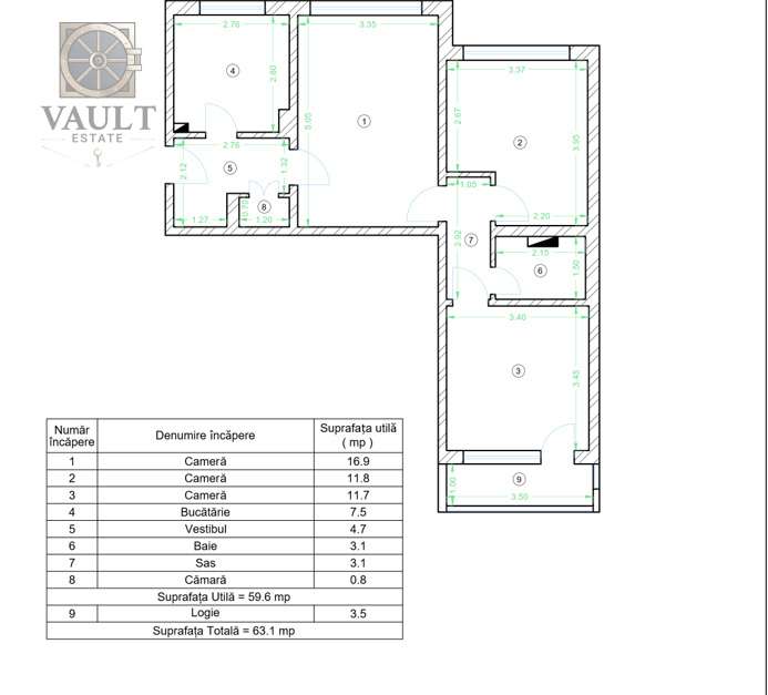 Apartament 3 camere - metrou Obor - Urgenta 3