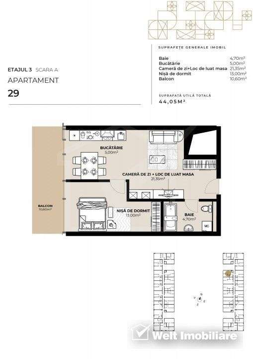 Apartament 2 camere, zona Garii, imobil de lux cu Mall la primele etaj - Imagine principală: 3/5