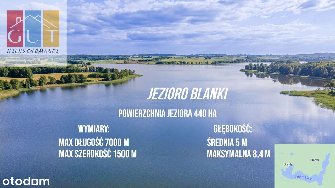 Przepiękna działka z linią brzegową, Jezioro Blanki!-9