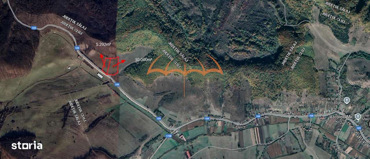 2 Terenuri de vanzare  intravilan Aschileul Mic, unul de 5.292m², unul - Imagine principală: 3/9