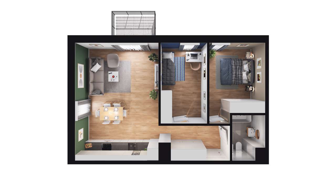 Skandinavia | mieszkanie 3-pok. | A.4.61 - Pełny obrazek: 2/8