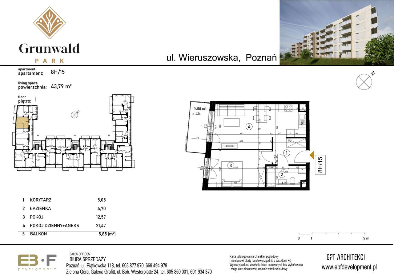 Grunwald Park | mieszkanie 2-pok. | 8H_15 - Pełny obrazek: 2/7