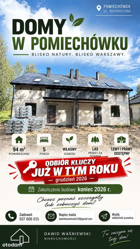 Dom na sprzedaż, 5 pokoi, 94 m², Pomiechówek