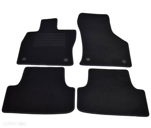 Covorase mocheta VW Golf 7 10/2012-2019. Audi A3 5 usi 11/2012-2020 Negru, set de 4 bucati - 1