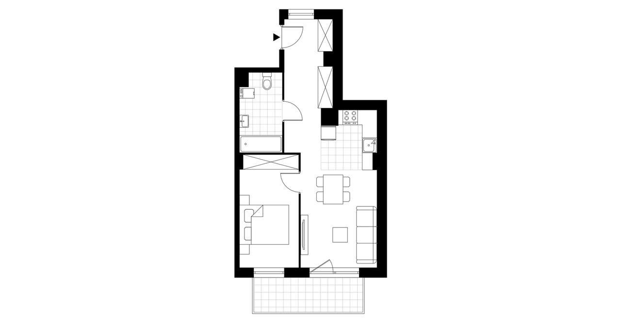 2-pokojowe mieszkanie 44m2 Bezpośrednio - Pełny obrazek: 3/8