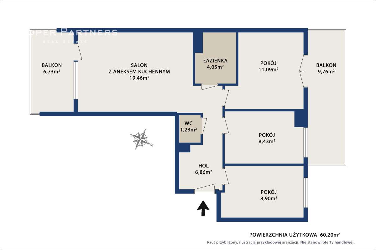 4 pokoje z dwoma balkonami ul. Modlińska-18