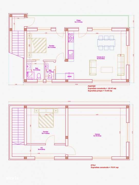 Teren in sat, cu vedere larga, langa rau, si fundatie casa P+1 - Imagine principală: 5/14