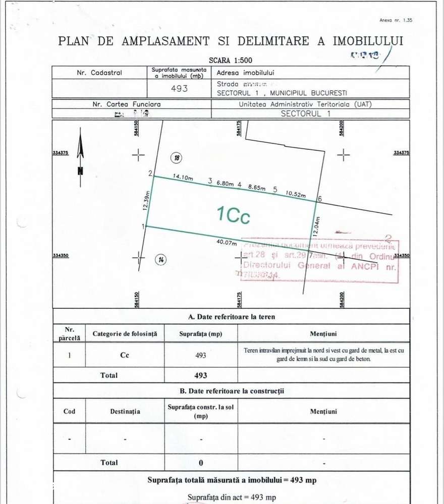 Teren Sisesti - Jandarmeriei - proiect P+1 - comision 0% - Imagine principală: 4/6