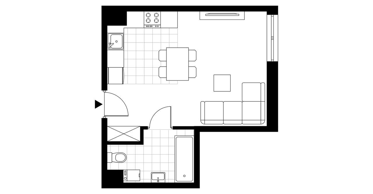 1-pokojowe mieszkanie 29m2 Bez Prowizji - Pełny obrazek: 3/5