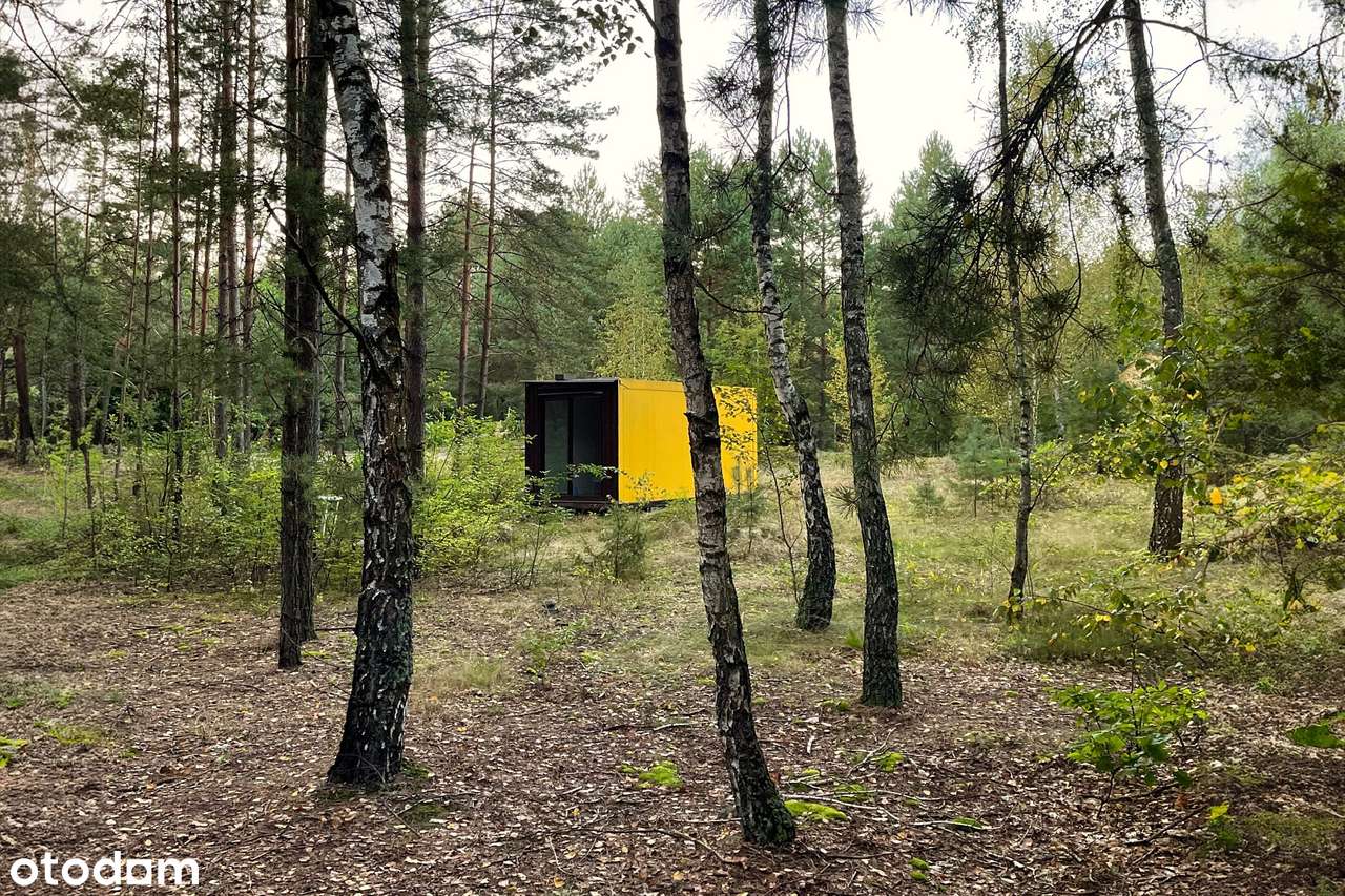 1,64 ha natury z WZ + żółty kontener z widokiem na las-5