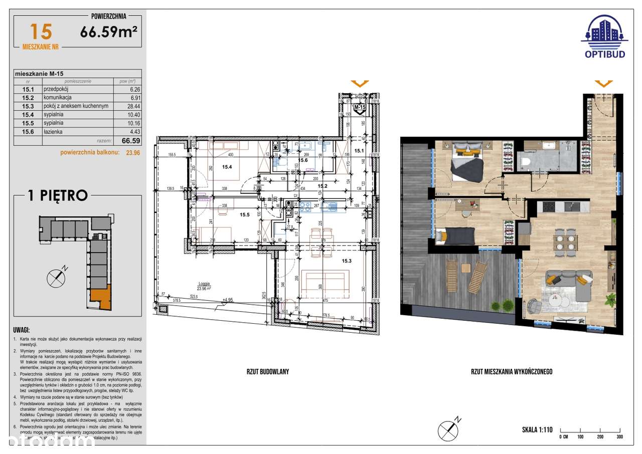 Słoneczne Tarasy - mieszkanie nr 15 (pierwsze piętro) - Pełny obrazek: 2/9