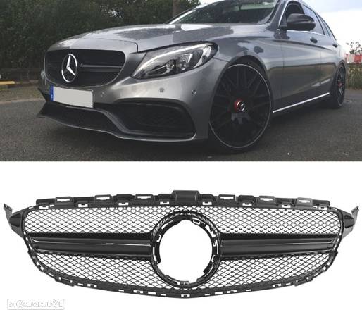 GRELHA FRONTAL PARA MERCEDES CLASSE C W205 FACELIFT 18- AMG PRETO BRILHANTE - 1