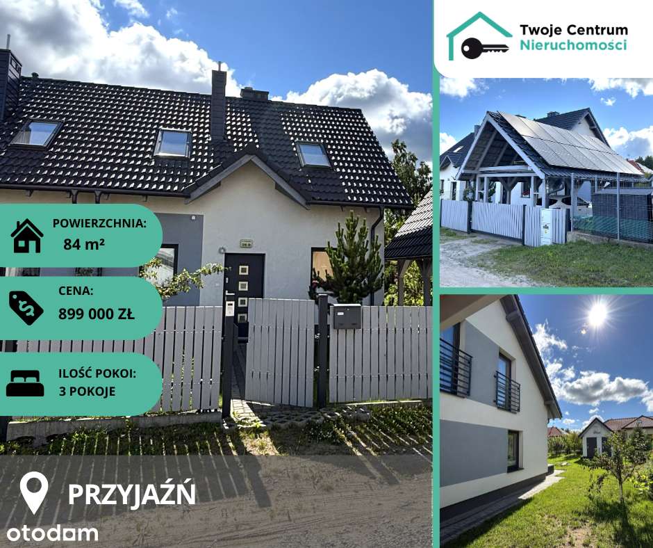 BLIŹNIAK w spokojnej okolicy I PRZYJAŹŃ - niskie koszty utrzymania