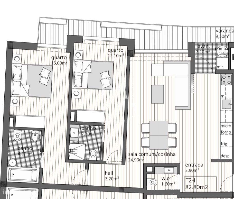 Apartamento T2 Novo com Duas Suítes na Areosa Rio Tinto-13