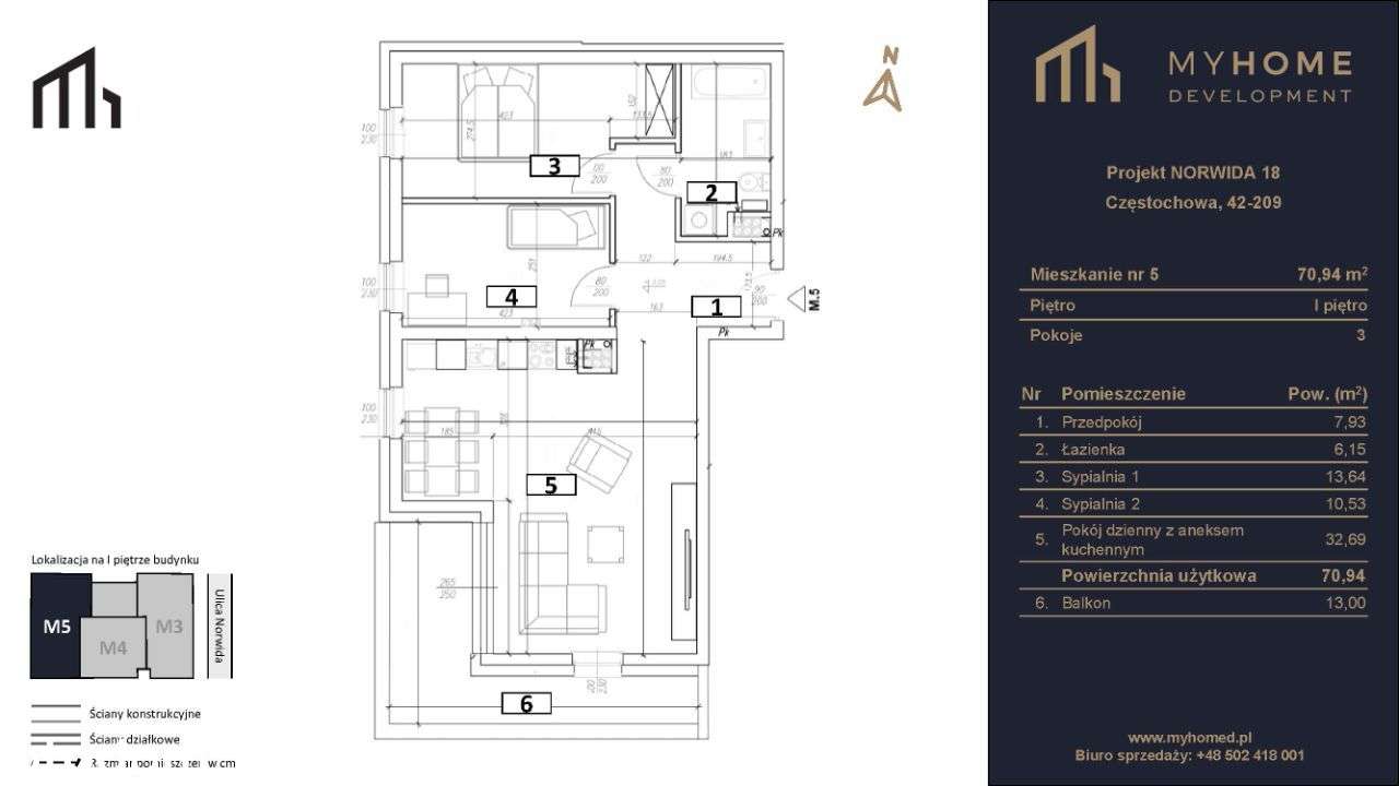 Kameralne apartamenty Norwida 18 m. 5, 3 pokoje - najwyższa jakość - Pełny obrazek: 2/22
