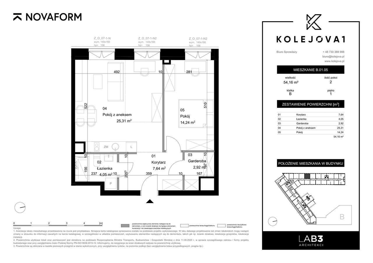 Kolejova 1 | mieszkanie 2-pok. | B.01.05 - Pełny obrazek: 2/9