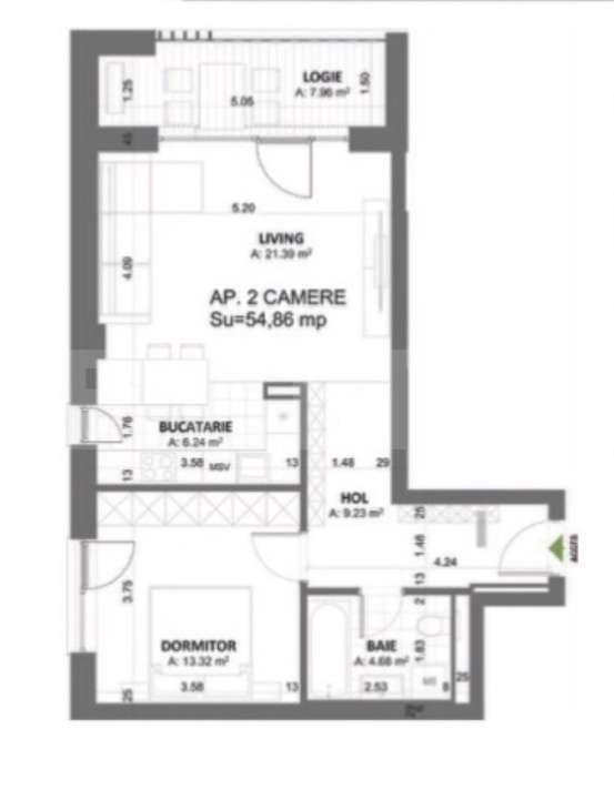 Apartament 2 camere – 62 mp | Spatiu de birou | Torontal — fotografia 3