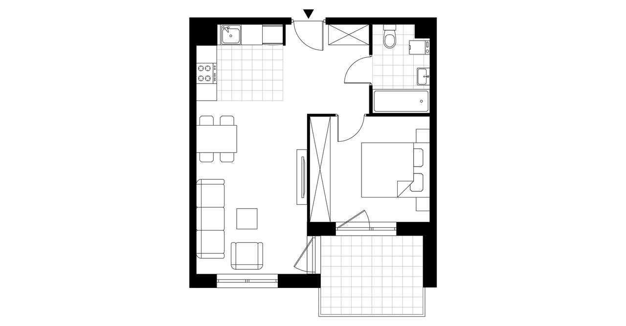 2-pokojowe mieszkanie 41m2 + taras Bez Pośredników - Pełny obrazek: 3/8