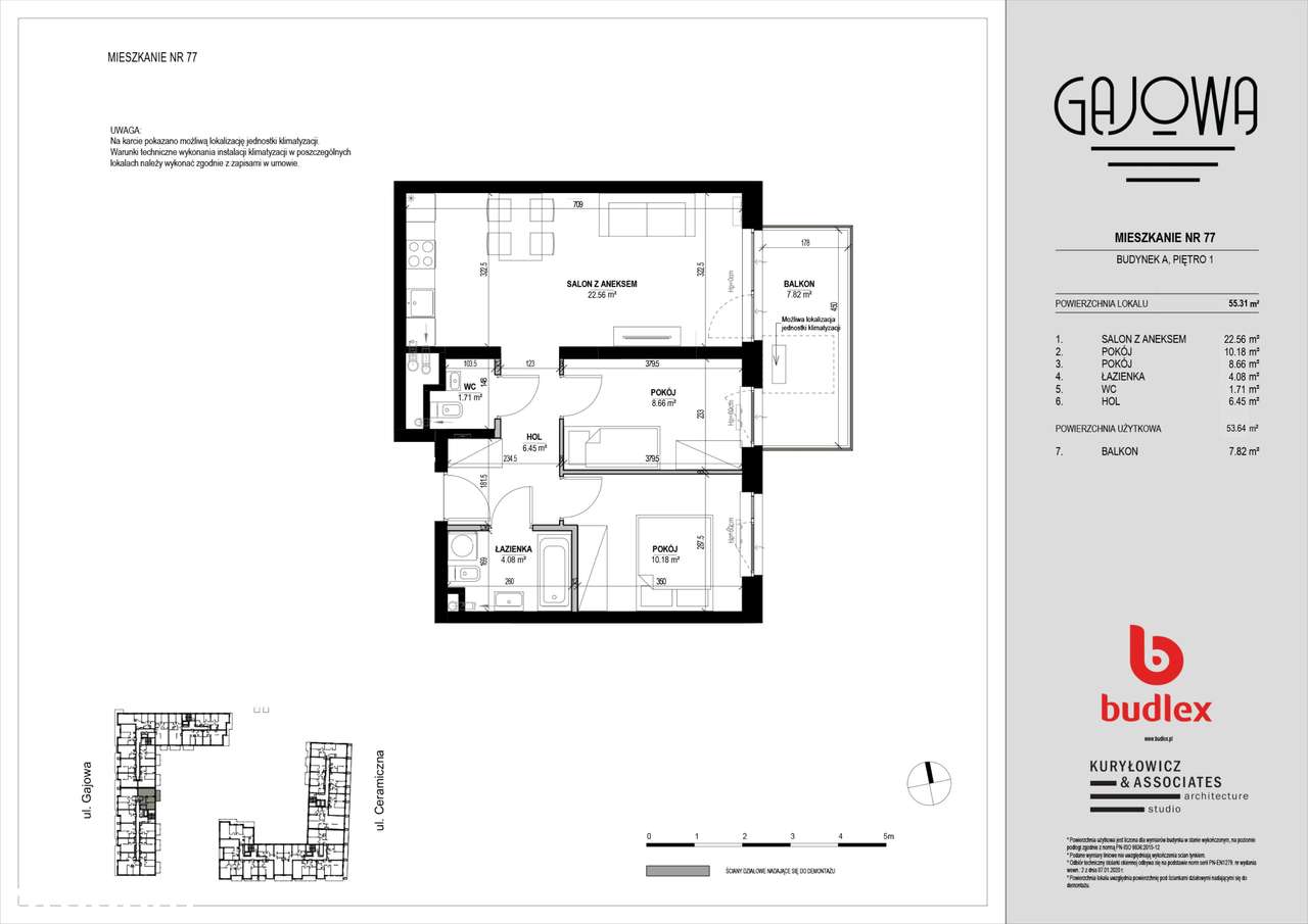 Gajowa  | mieszkanie 3-pok. | A.77 - Pełny obrazek: 2/7