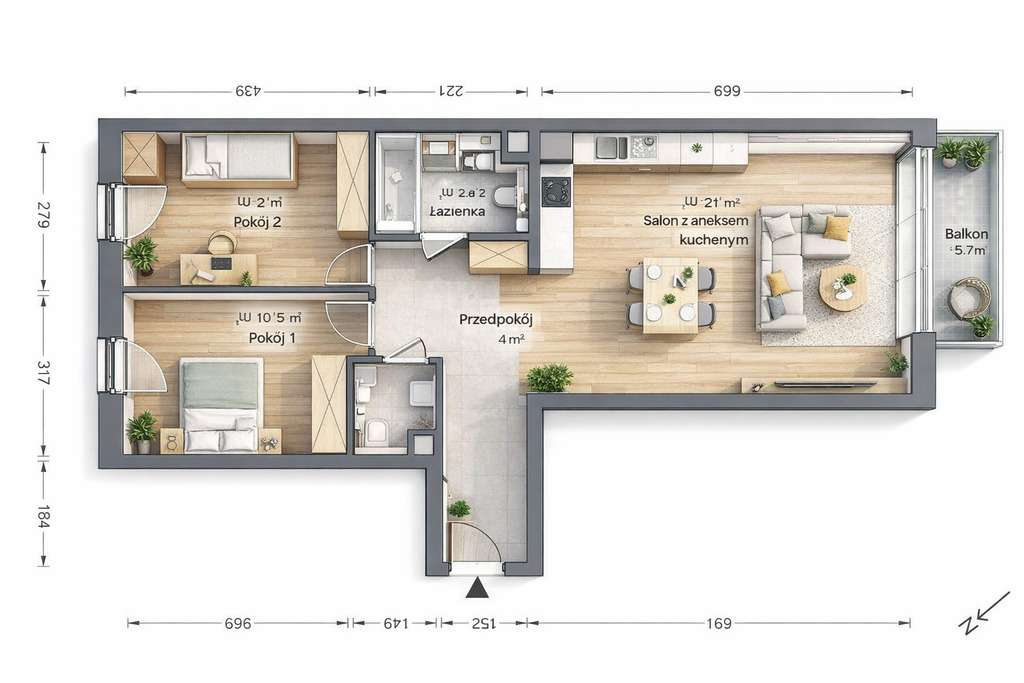 ⭐ Ostatnie takie 3 pokoje  salon 28m ⭐-1