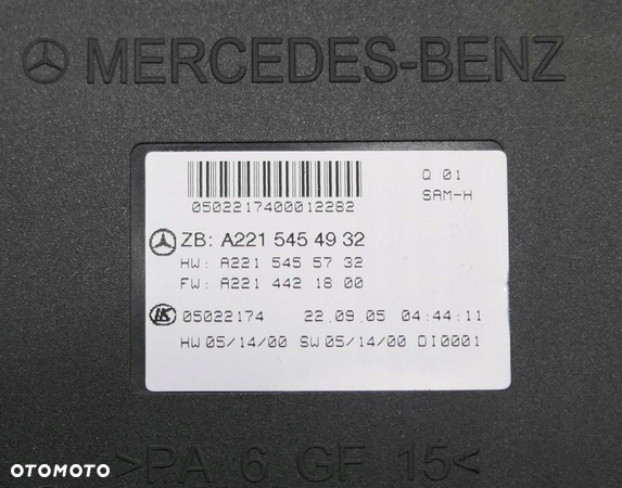 Moduł sterownik SAM Mercedes S-klasa W221 A2215454932 A2215455732 - 2