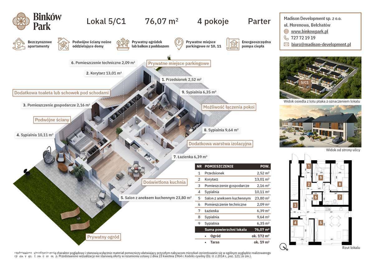 Binków Park - Apartament C1 - Ogródek - Parking - BEZCZYNSZOWY - Pełny obrazek: 2/16