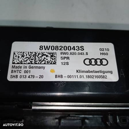 Panou clima bord Audi Q5 | A4 B9 | A5 | 2016 - 2022 | 8W0820043S | 8W1853190 - 4