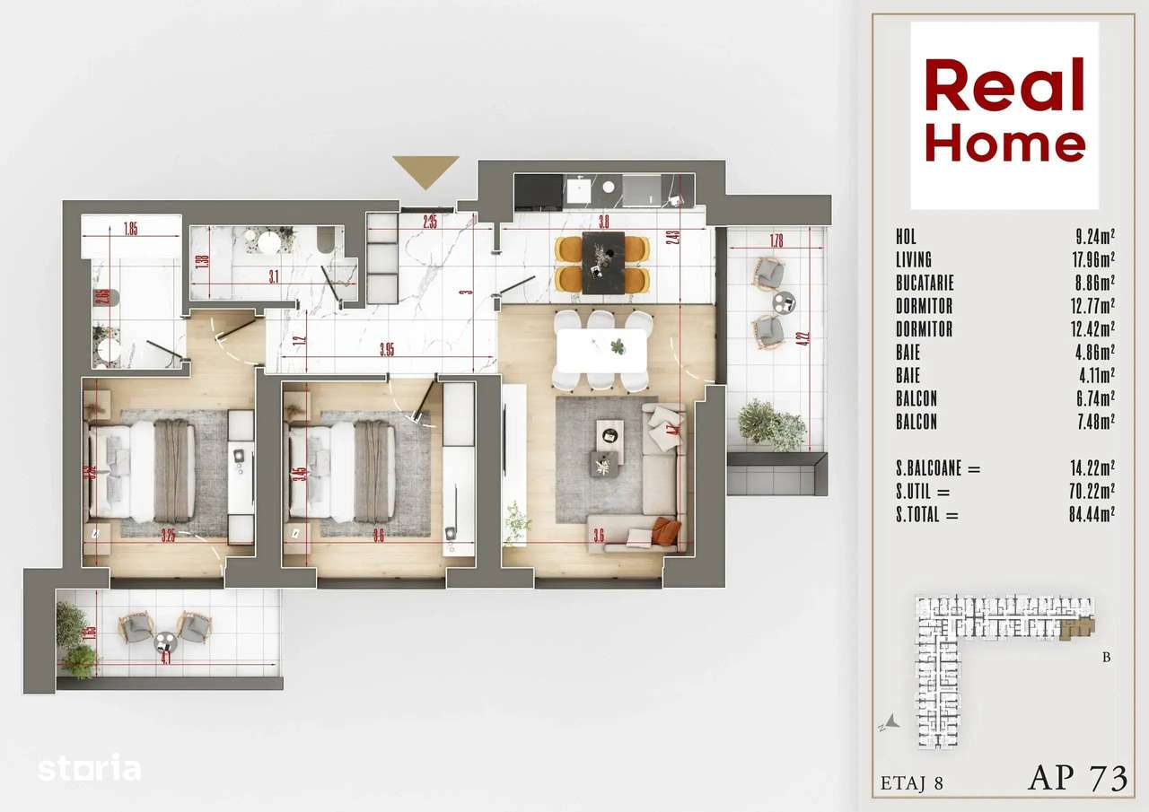 3 Camere Premium Izolatie Fonica Th. Pallady STB 8 Minute Predare 2025 - Imagine principală: 2/5