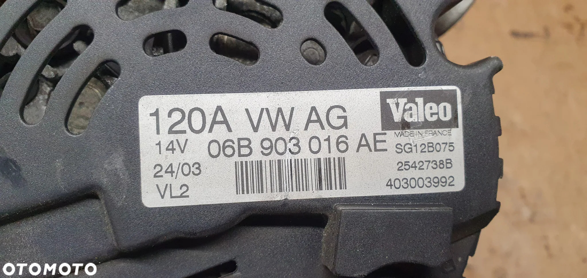 Alternator prądnica Audi A4 B6 06B903016AE - 6