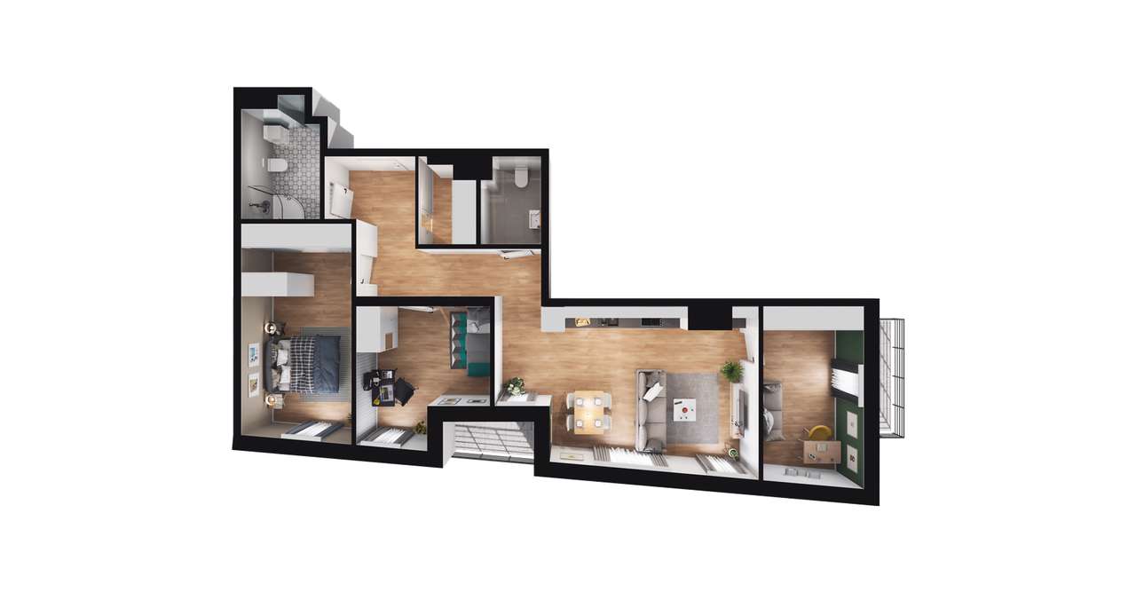 4-pokojowe mieszkanie 88m2 + balkon - Pełny obrazek: 2/8