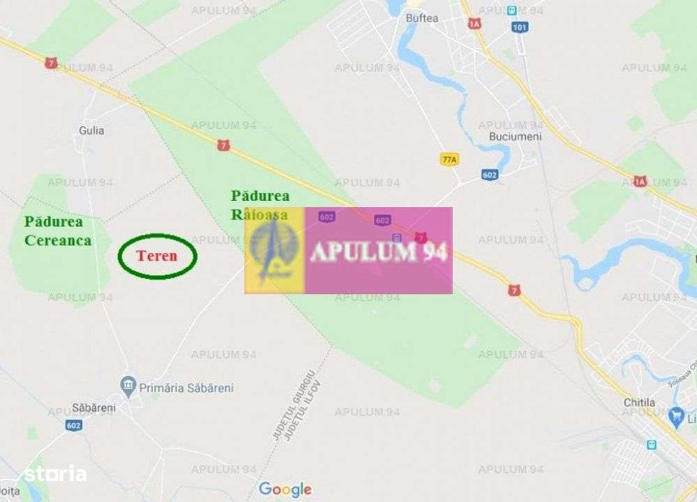 Săbăreni, teren intravilan construibill, la 300 m de pădure - Imagine principală: 2/2