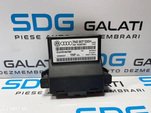 Unitate Modul Calculator CAN Gateway Skoda Superb 2 2008 - 2013 Cod 7N0907530H 1K0907951 - 1