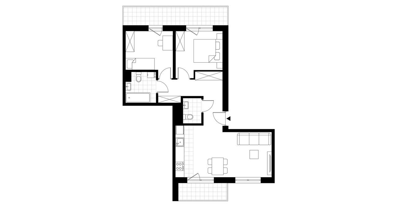 3-pokojowe mieszkanie 68m2 + balkon Bezpośrednio - Pełny obrazek: 3/8
