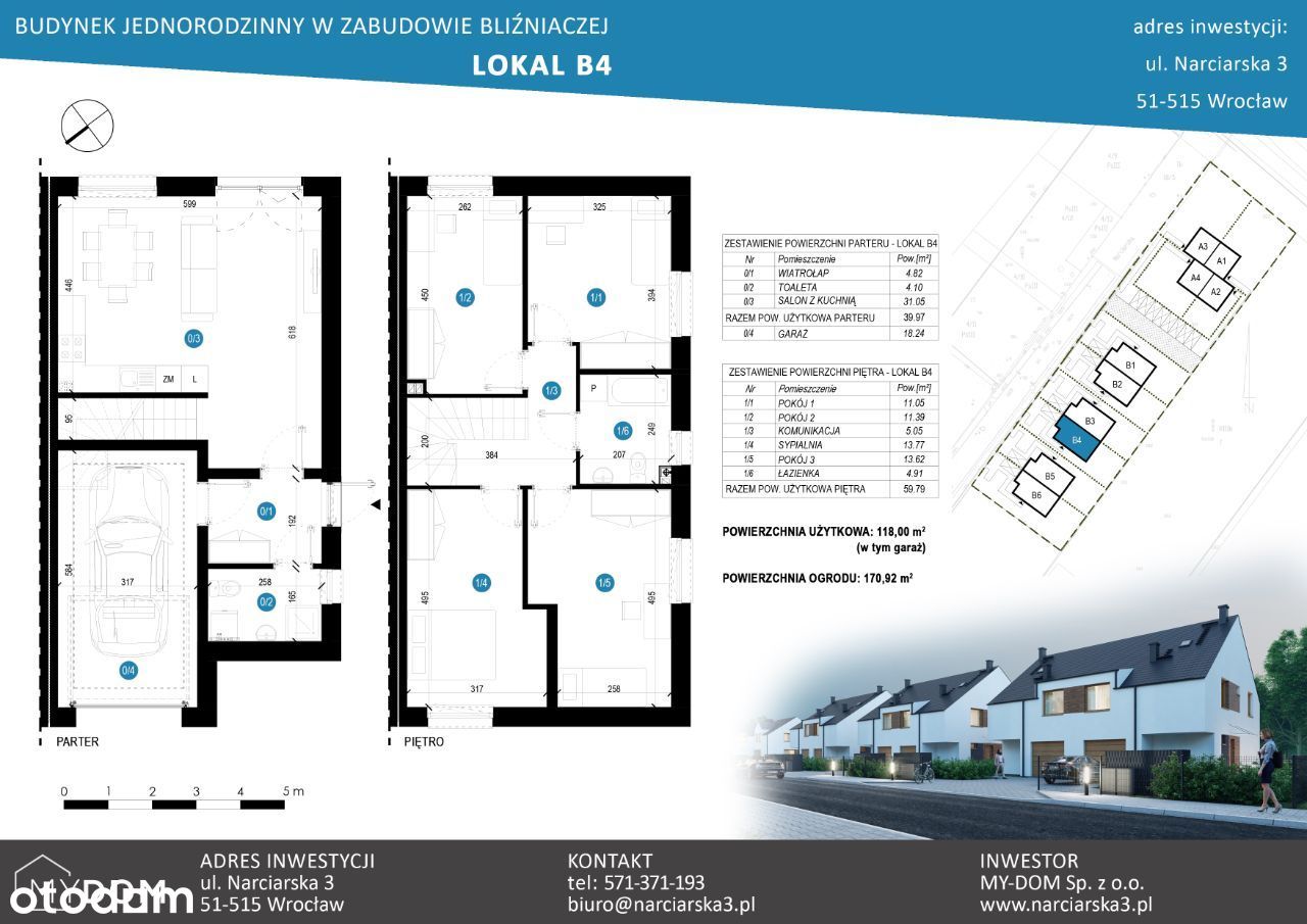 Dom w zabudowie bliźniaczej - 118m² (B4)