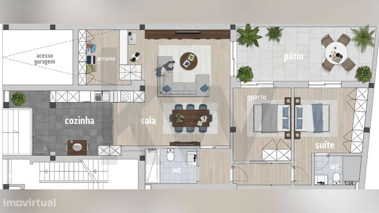 T2 Novo em Esgueira: Modernidade, Conforto e Pátio Privativo - Grande imagem: 5/7