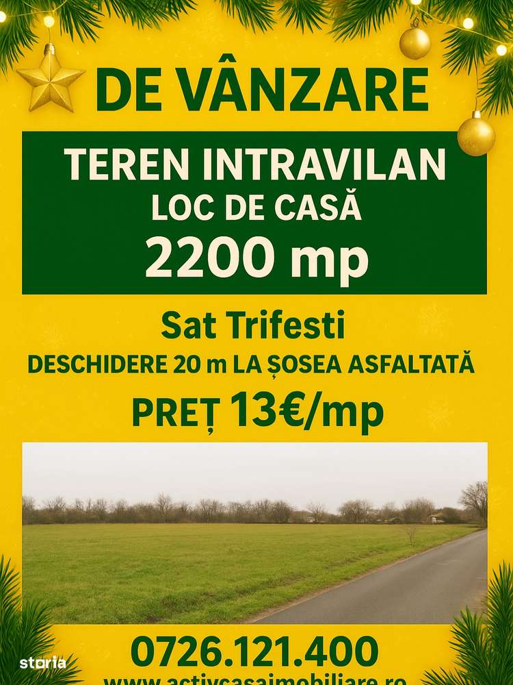 Teren constructie casa situat in Trifesti - Imagine principală: 1/1